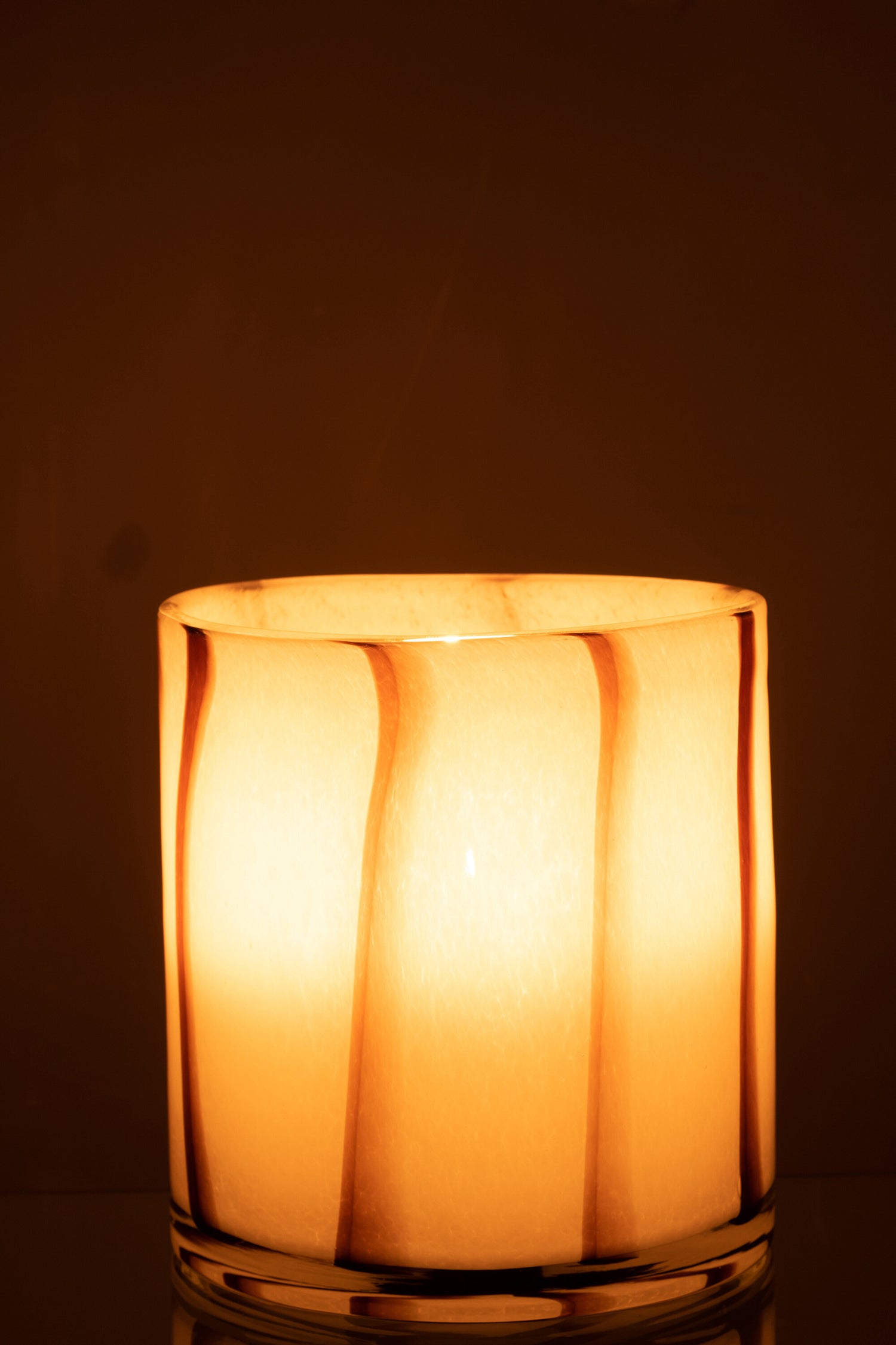 Orkaanstrepen Safari Glas Wit/Bruin Medium