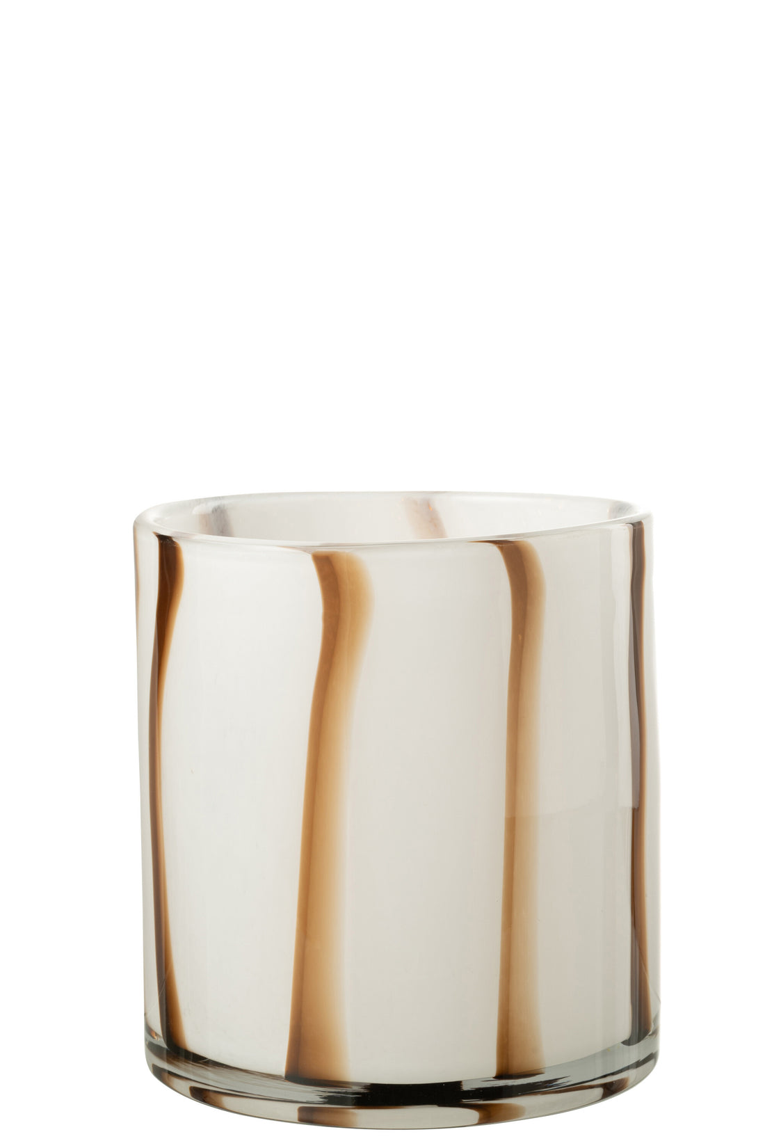 Orkaanstrepen Safari Glas Wit/Bruin Medium