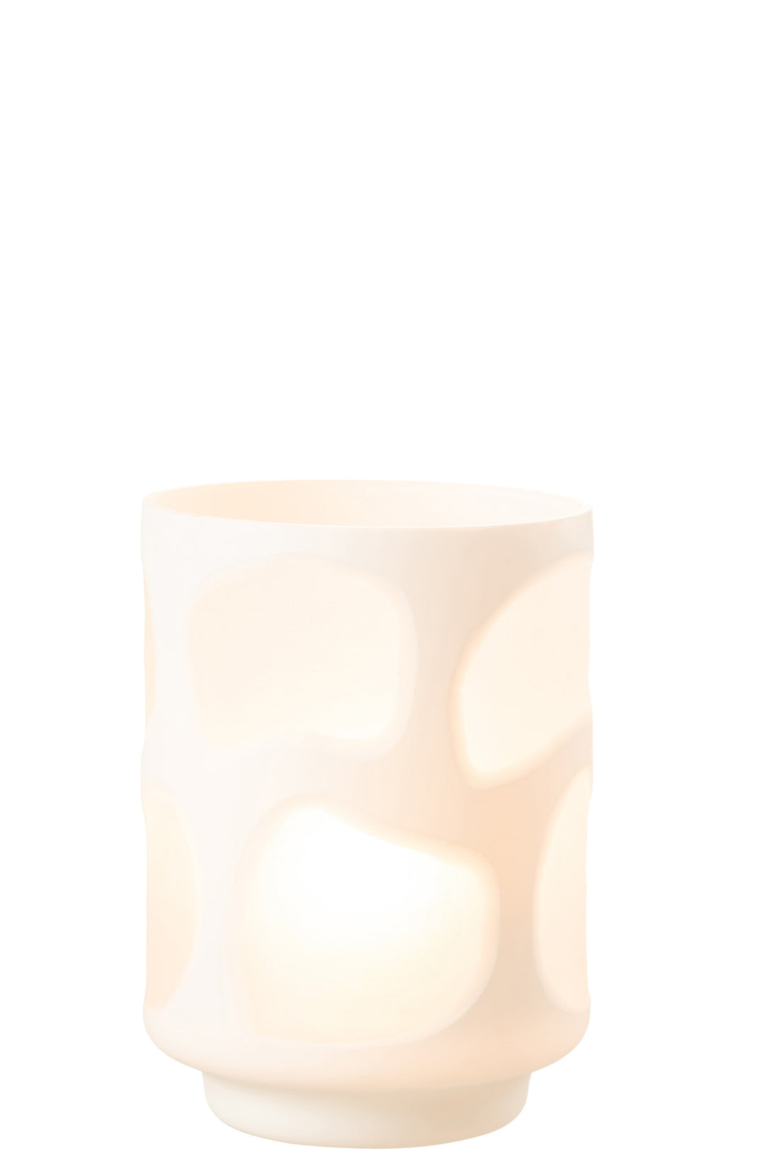 J-Line vaas Vlekken - glas - wit - 19.50 cm hoog