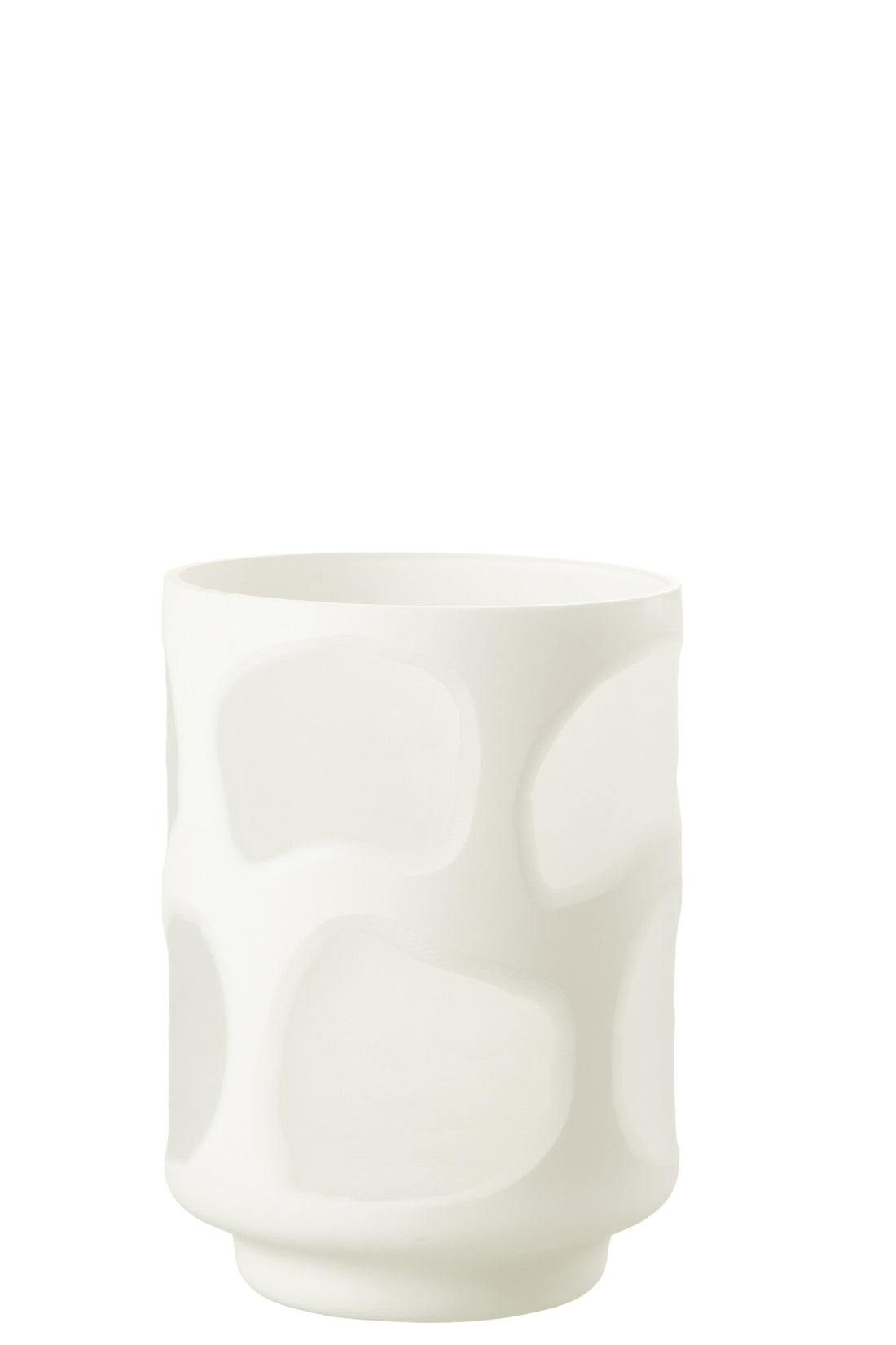 J-Line vaas Vlekken - glas - wit - 19.50 cm hoog