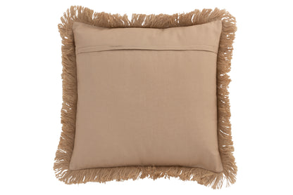 J-Line Kussen Bloem Abstract Jute Naturel/Beige