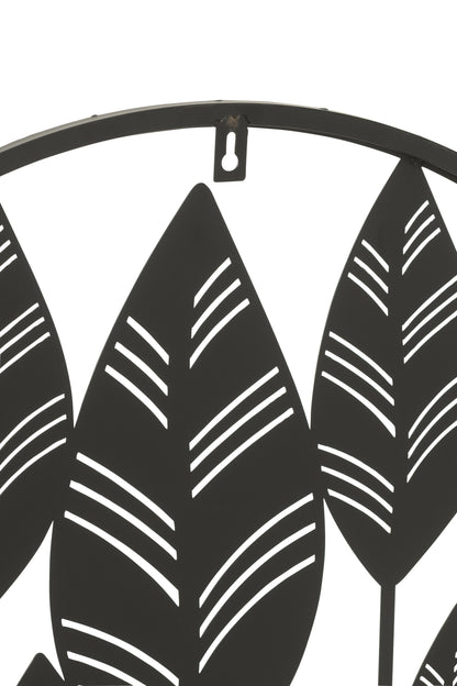 Wanddecoratie Bladeren Metaal Zwart