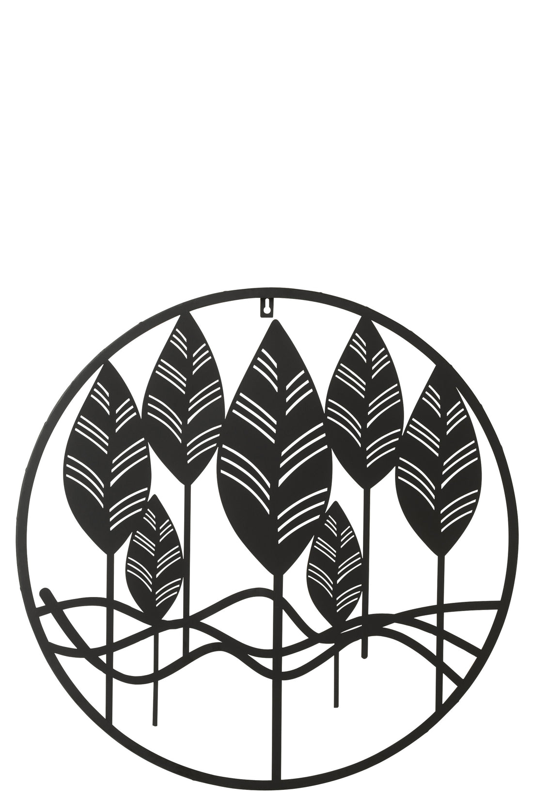 Wanddecoratie Bladeren Metaal Zwart