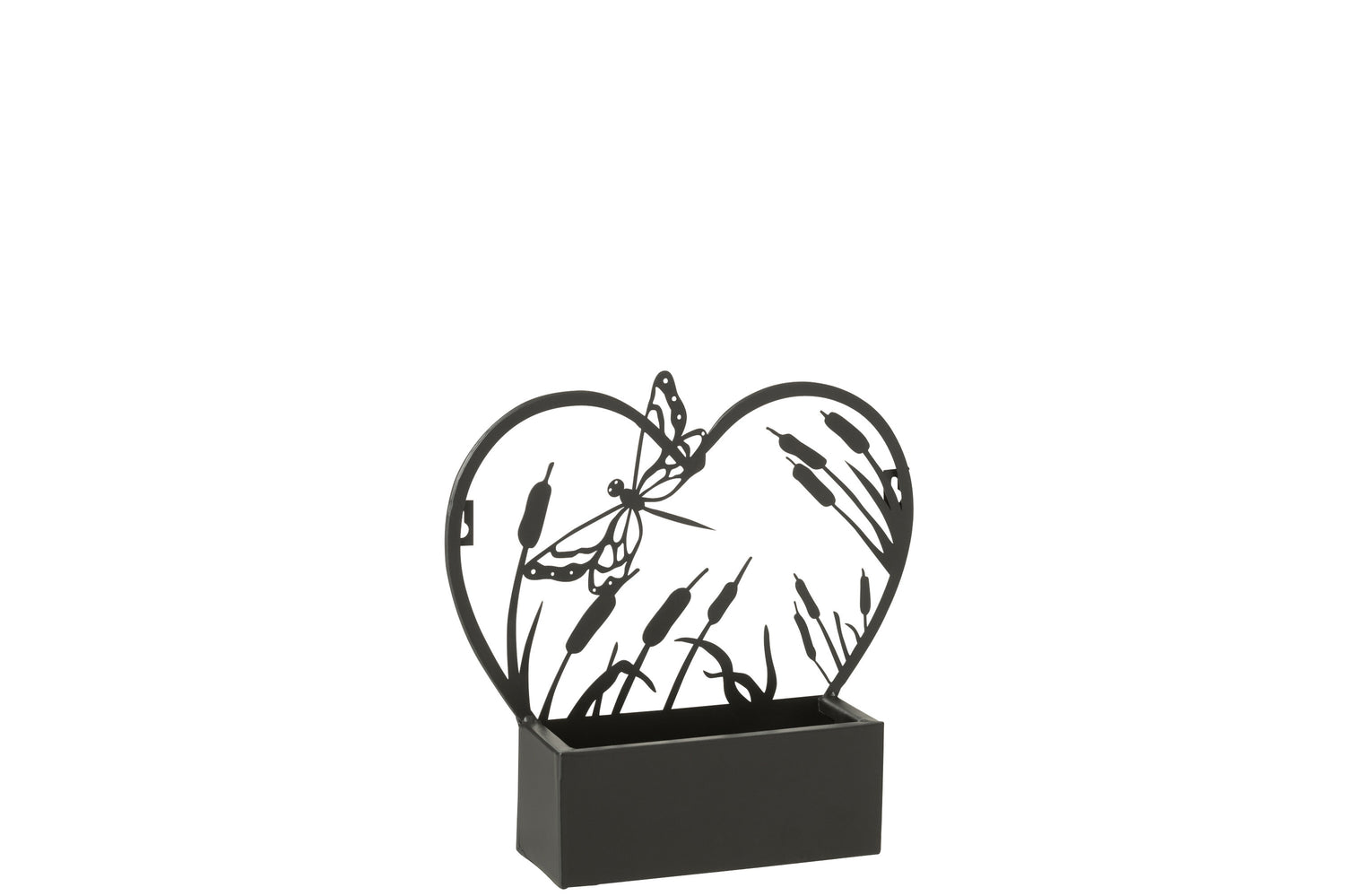 Wanddecoratie/Bloempot Libelle Metaal Zwart