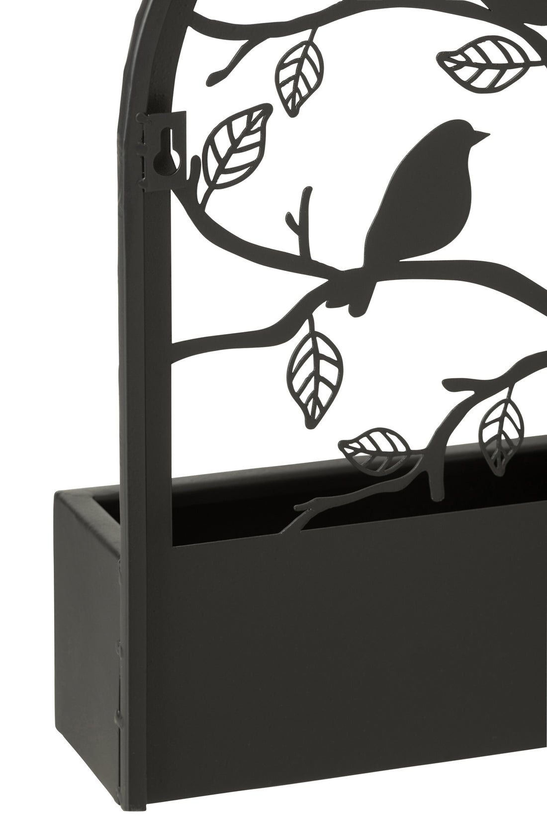 Wanddecoratie/Bloempot Vogels Metaal Zwart