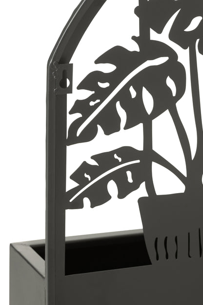 Wanddecoratie/Bloempotten Katten Metaal Zwart