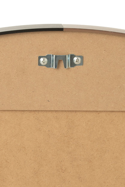 Spiegel Rond Metaal/Hout Zwart Groot