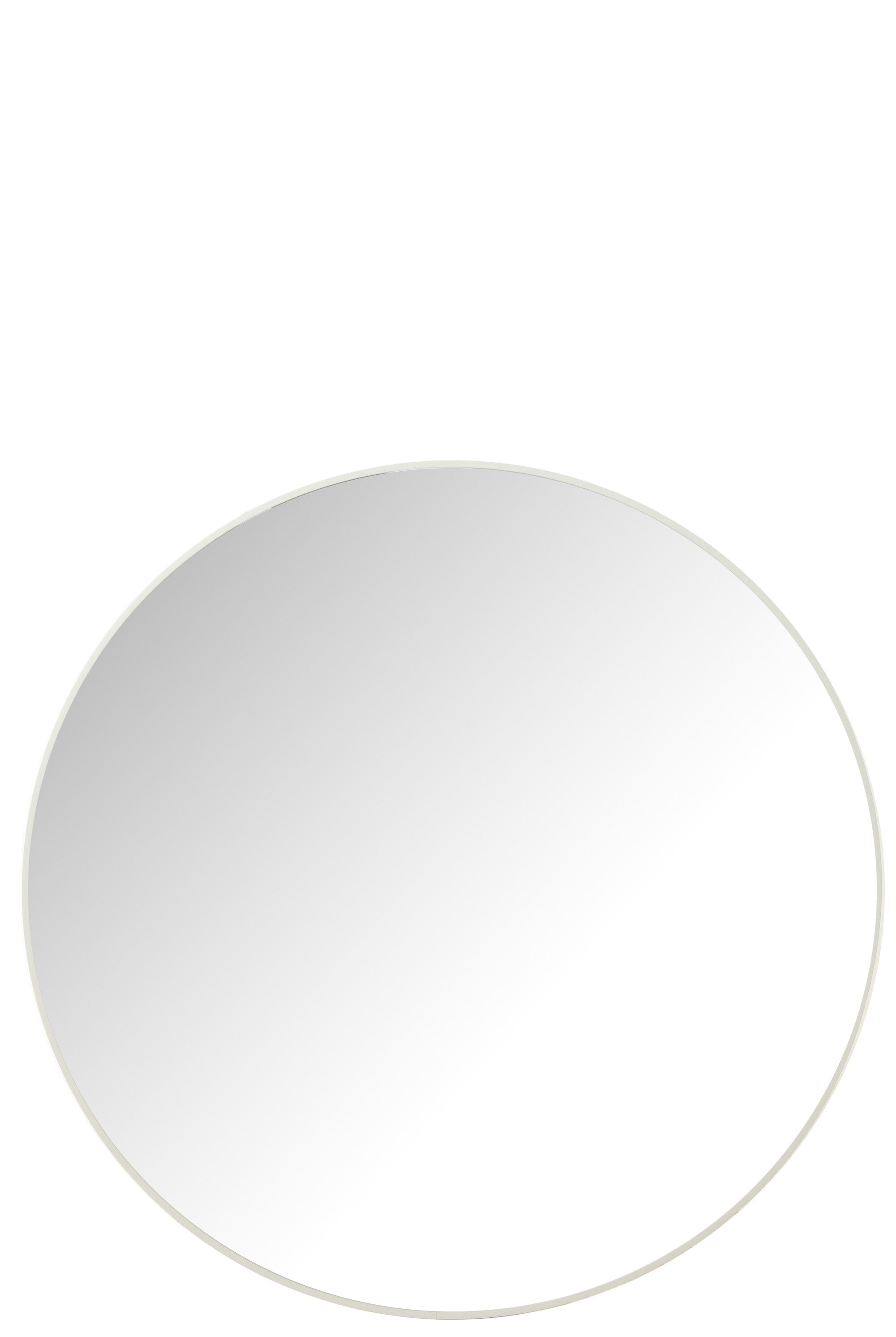 Spiegel Rond Glas/Metaal Wit Groot