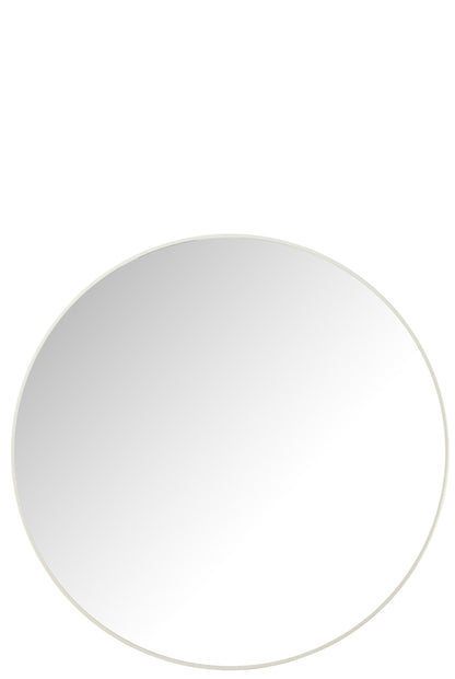 Spiegel Rond Glas/Metaal Wit Groot
