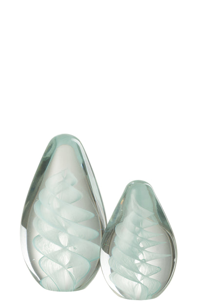 J-Line presse-papier Spiraal - glas - cyaan - large