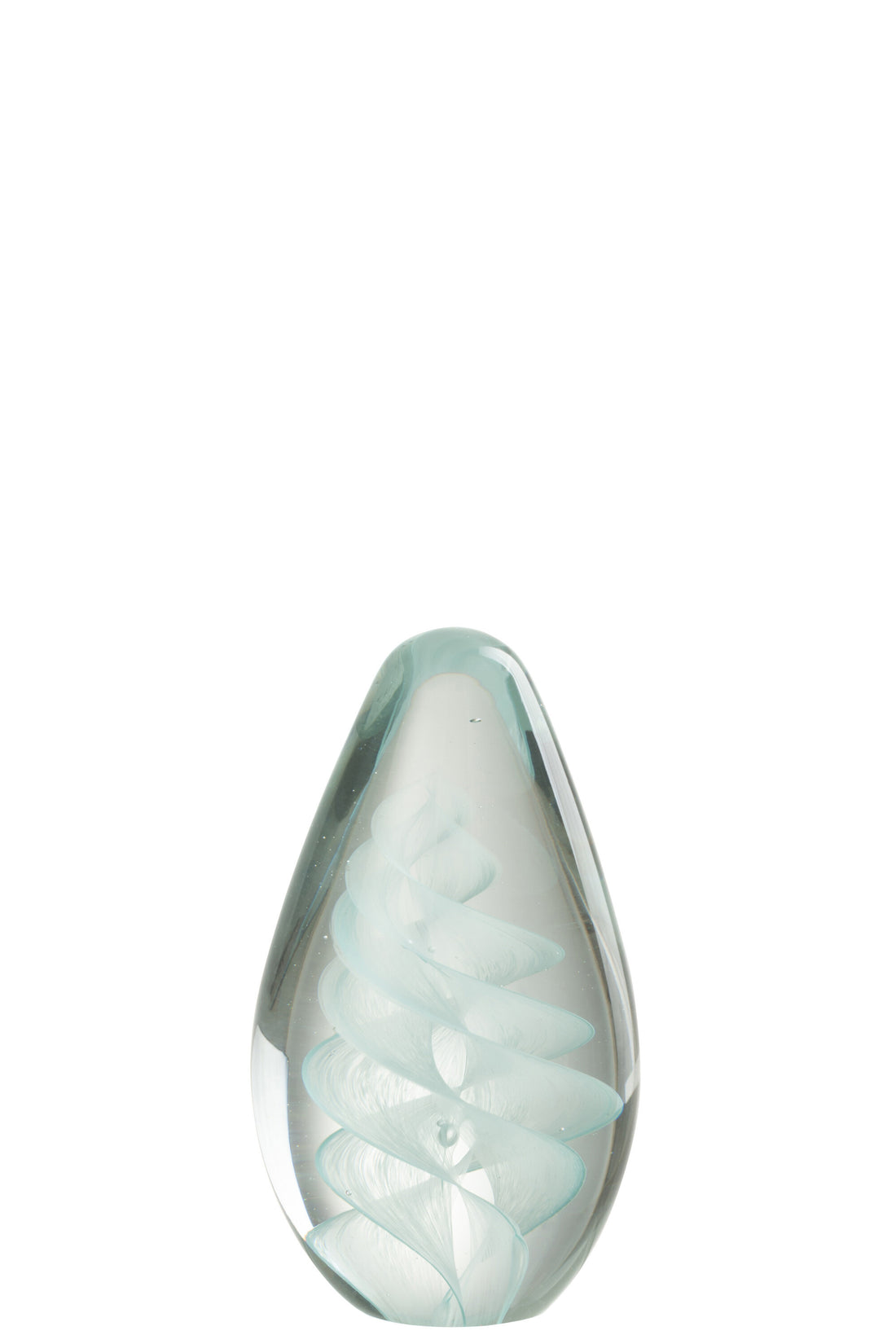 J-Line presse-papier Spiraal - glas - cyaan - large