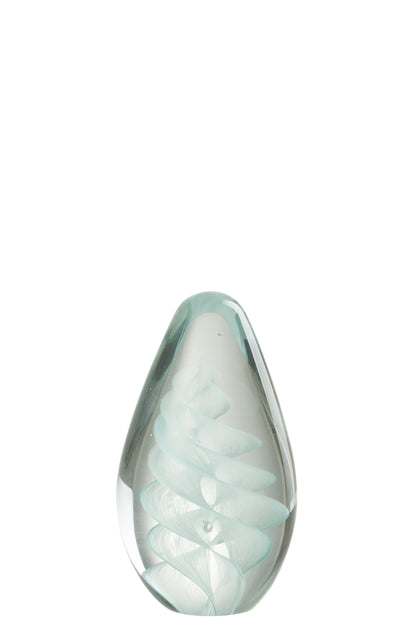 J-Line presse-papier Spiraal - glas - cyaan - large