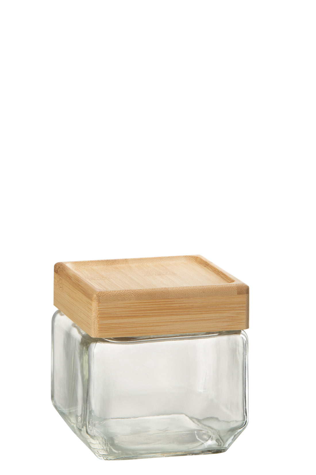 J-Line Pot In Glas Brad Glas/Bamboo Transparant/Naturel Small