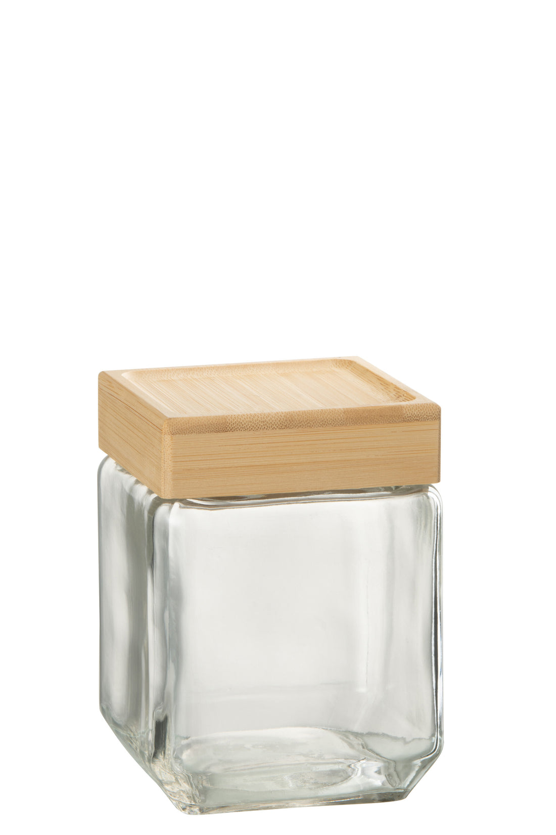 J-Line Pot In Glas Brad Glas/Bamboo Transparant/Naturel Medium