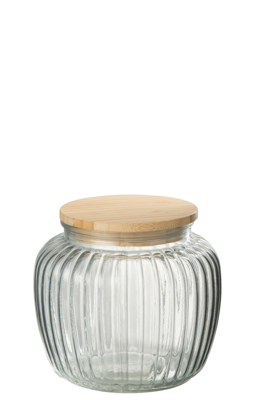 J-Line Pot In Glas Louis Glas/Bamboo Transparant/Naturel Small