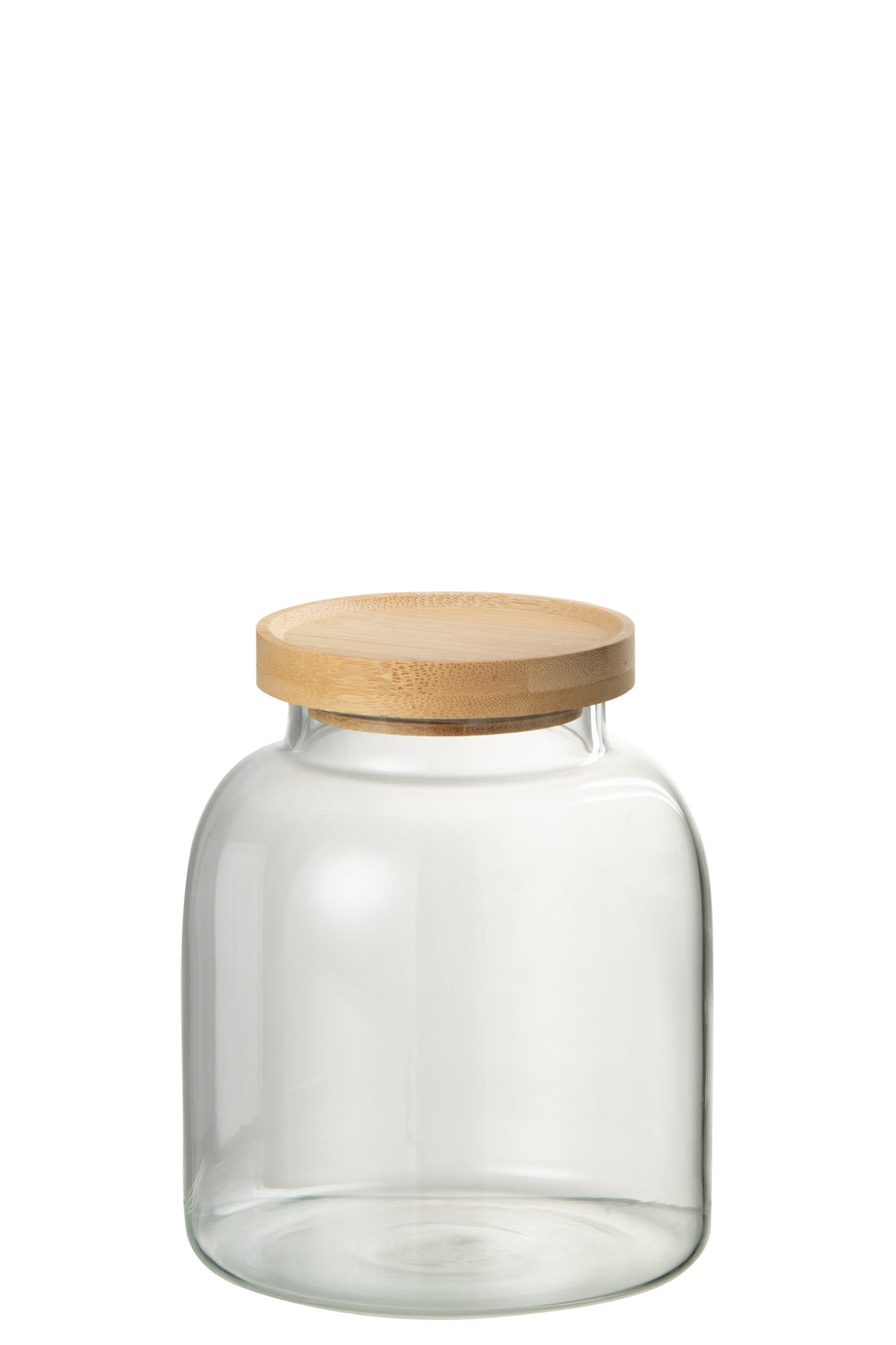J-Line Pot In Glas Tom Glas/Bamboo Transparant/Naturel Small