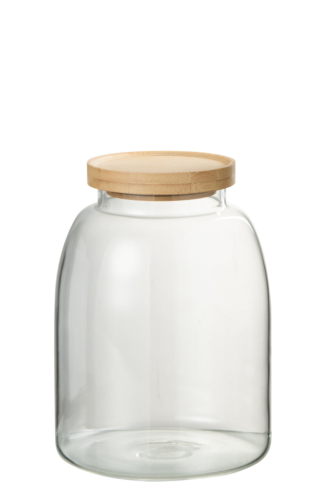 J-Line Pot In Glas Tom Glas/Bamboo Transparant/Naturel Medium