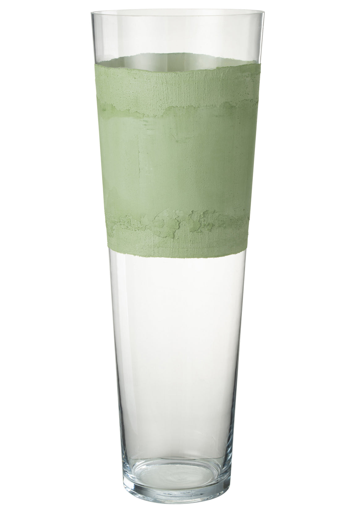 J-Line Vaas Delph Glas Transparant/Groen Extralarge - 70.00 cm hoog