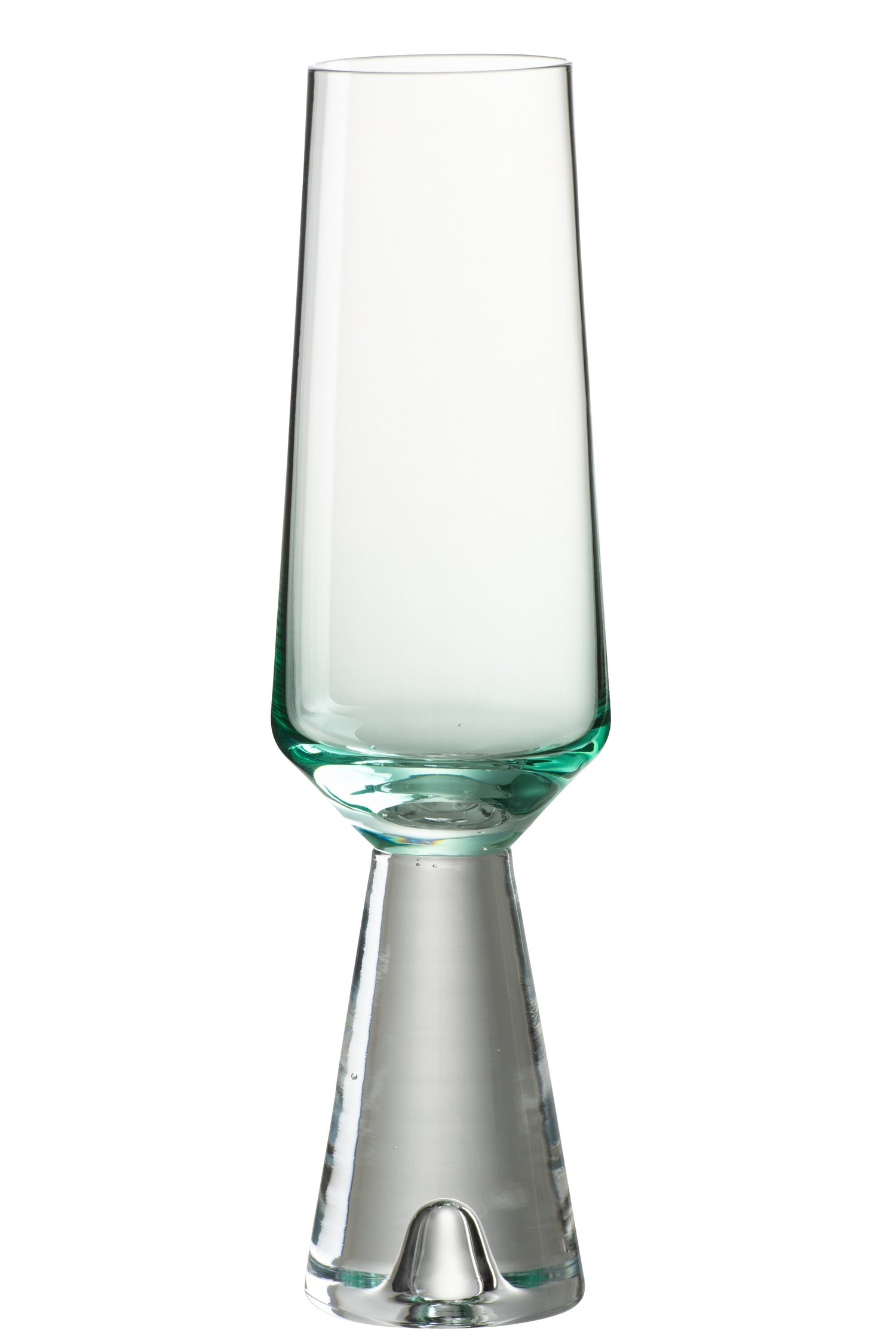 J-Line champagneglas - glas - transparant/ azuur - 4x