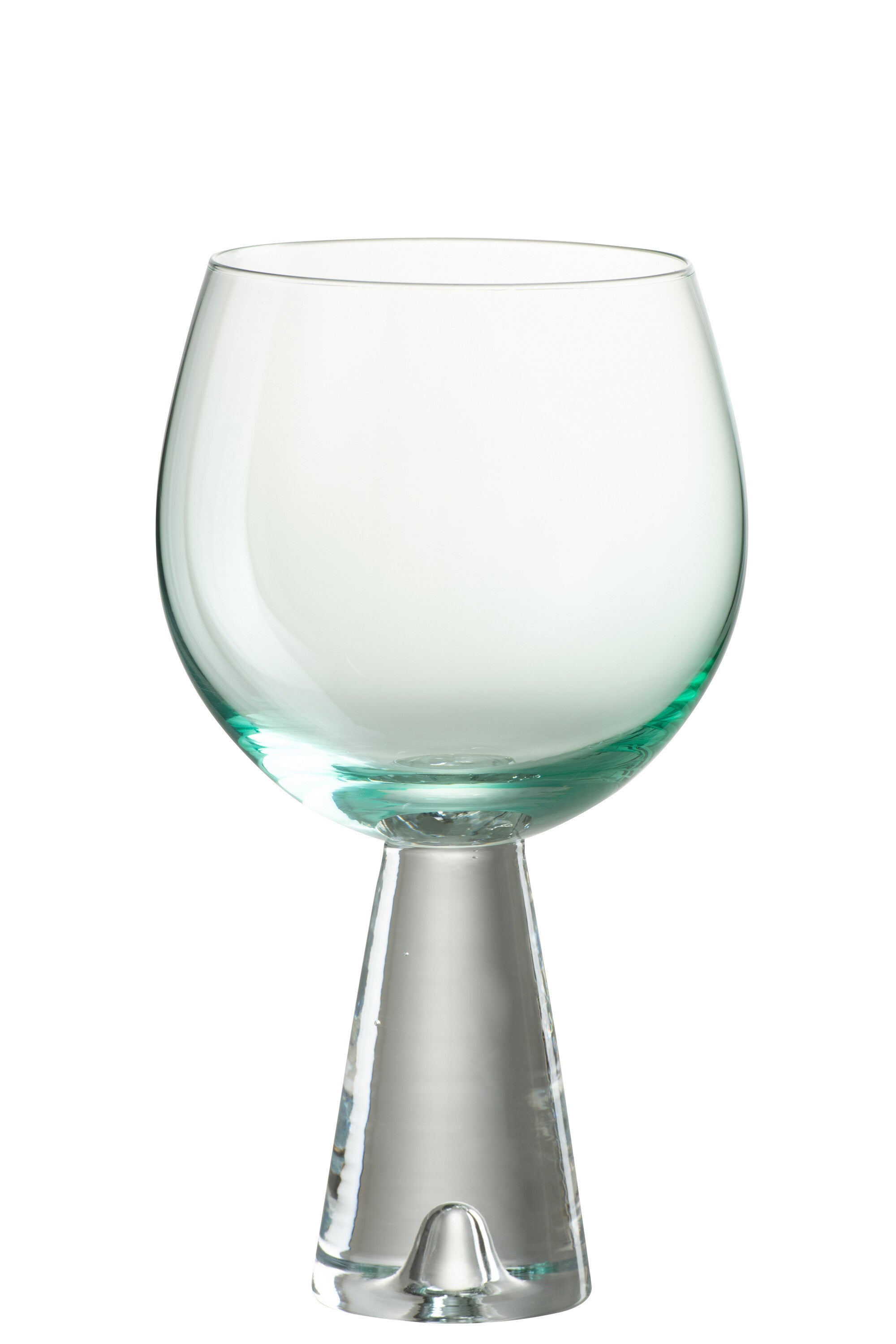 J-Line Daen wijnglas - glas - azuur/ transparant - 4x