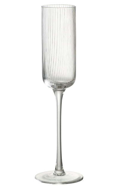 J-Line Louise champagneglas - glas - transparant