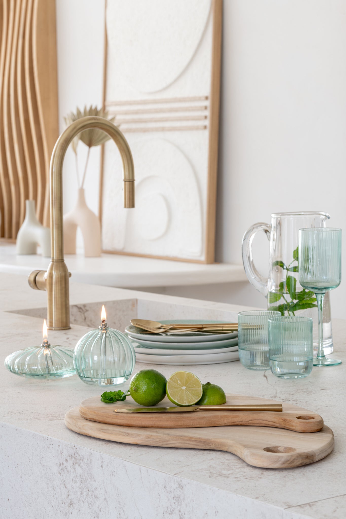 J-Line Glas water voor Kyle, glas munt.