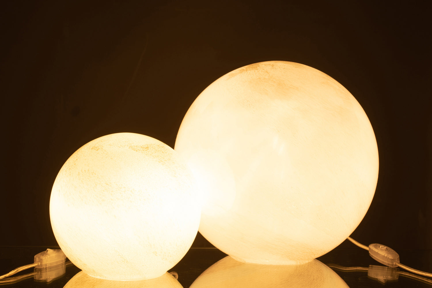 J-Line Lamp Parel Rond Glas Wit Large