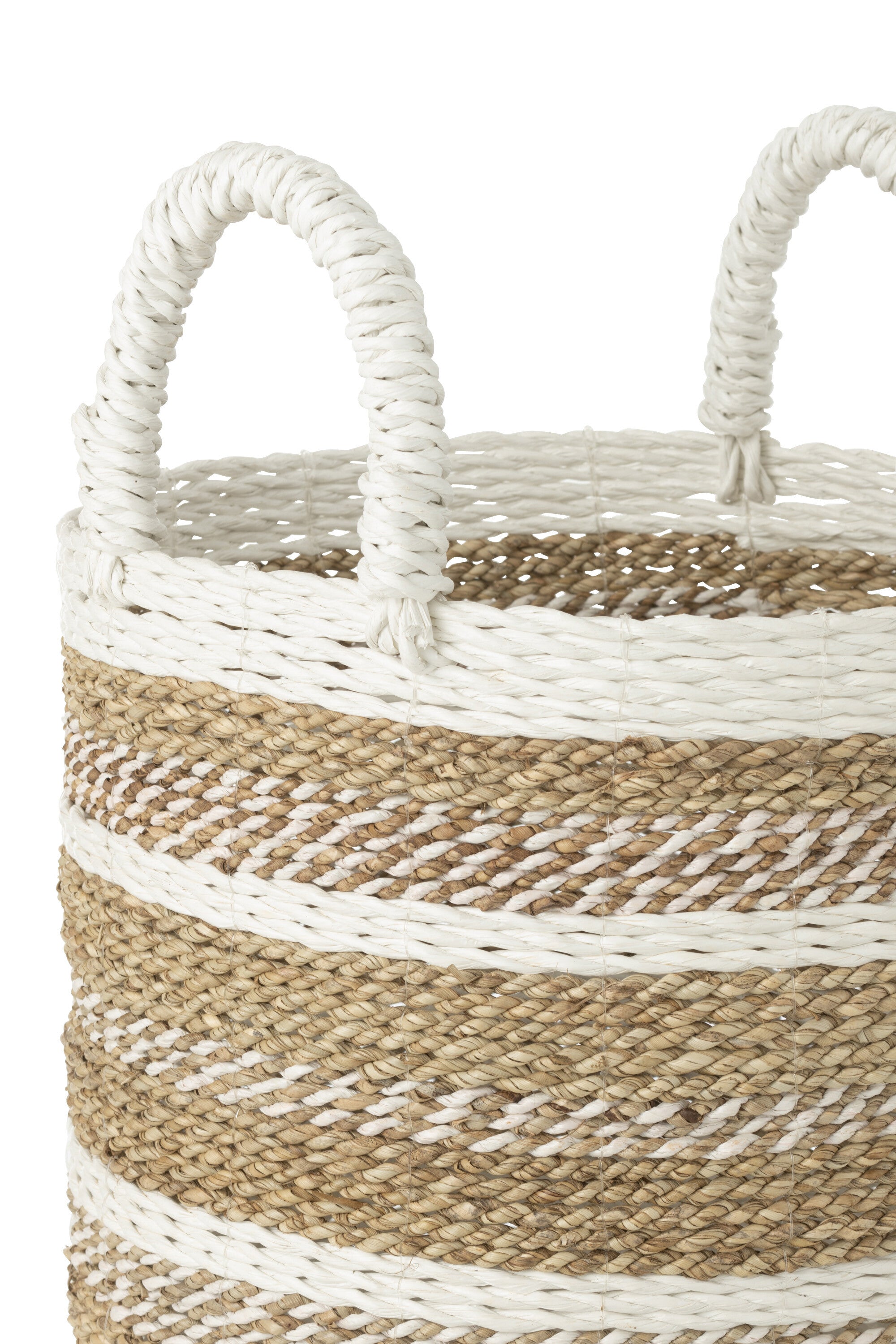 J-Line Set Van Drie Manden Caro Raffia Wit/Naturel