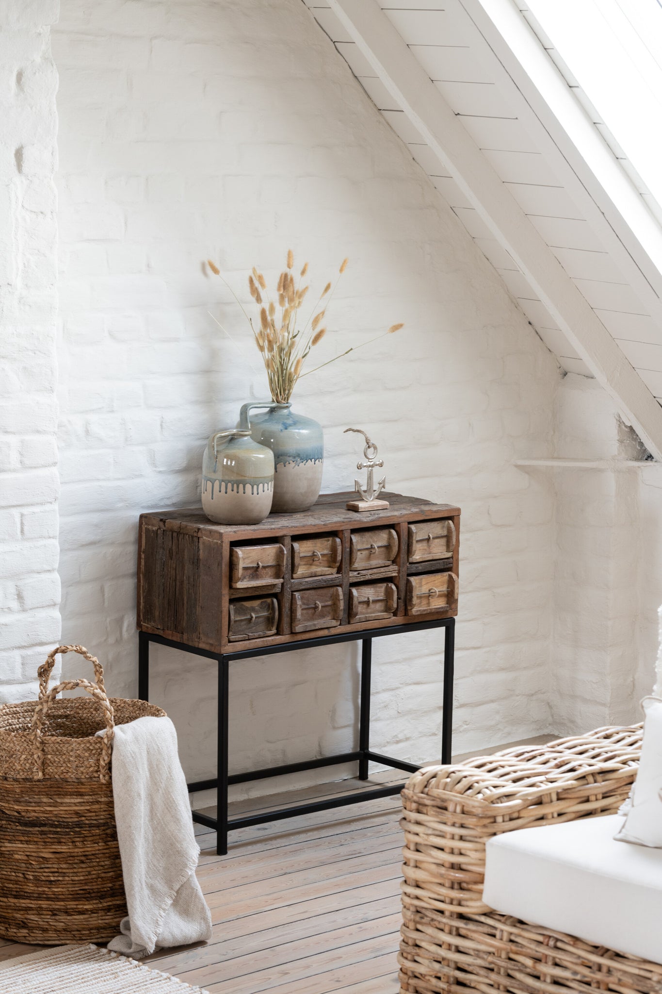J-Line Set Van Drie Manden Lucie Raffia Naturel