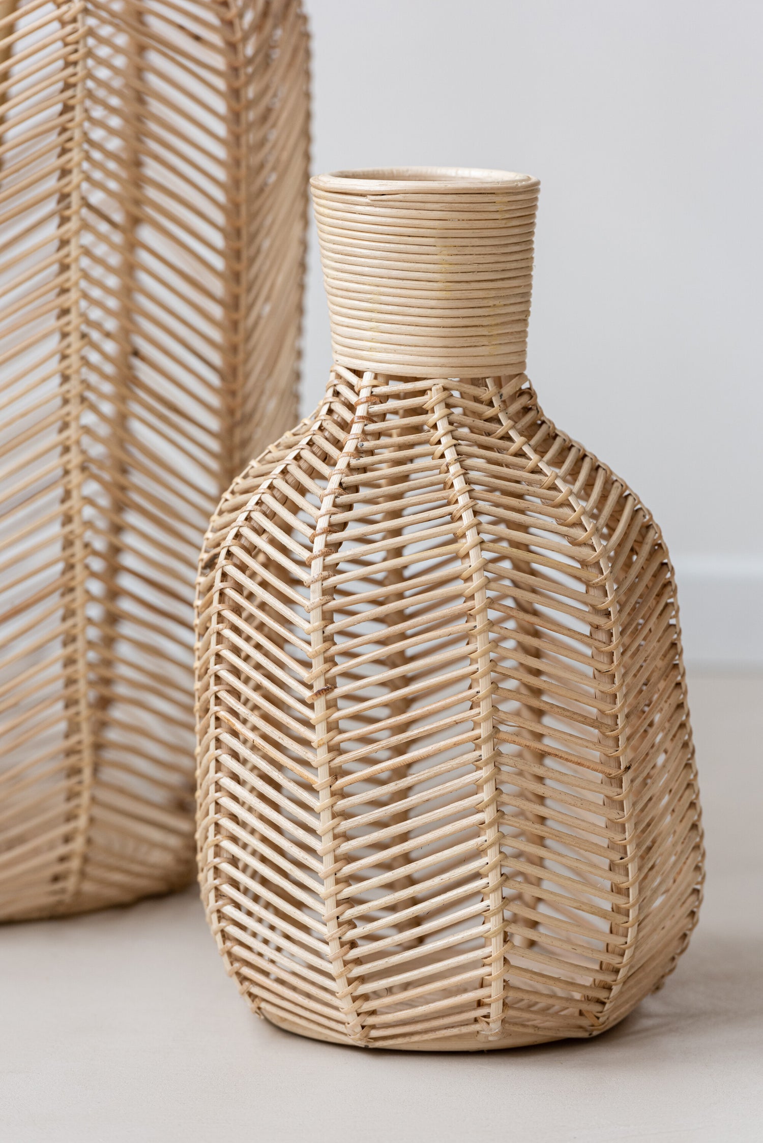 J-Line mand Fles - raffia - naturel