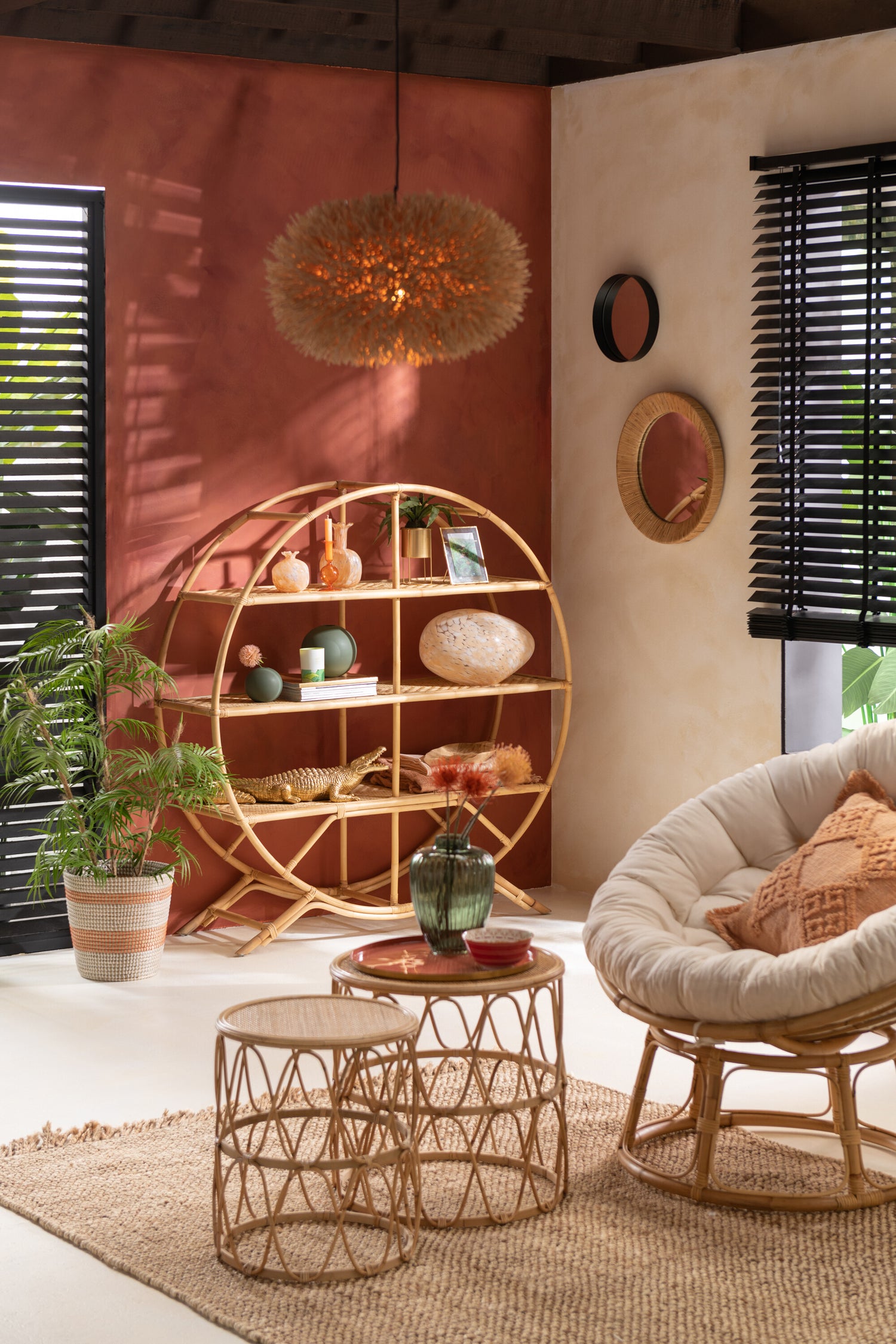 Staande Plank Rotan Natuurlijk