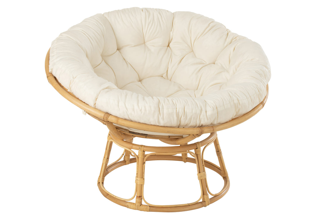 Bank Celine + Kussen Rotan Natuurlijk