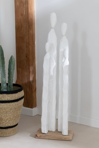 Hoge groep van figuur hout wit