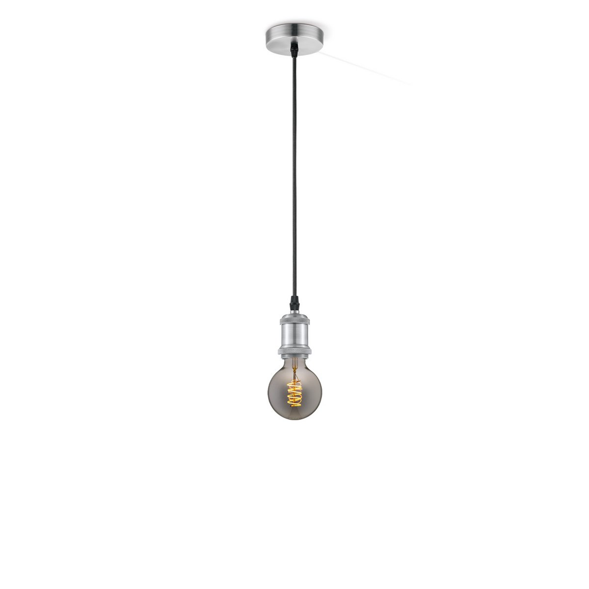 hanglamp chroom vintage - G125 - dimbaar E27 rook