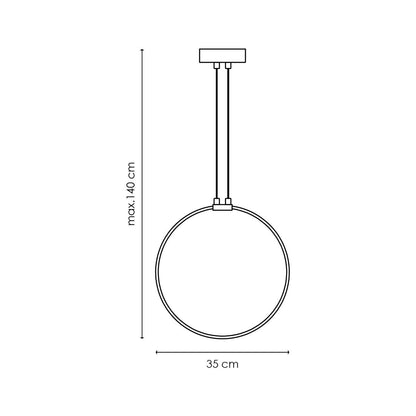 Hanglamp Eclips - Zilver - 35x12x140cm