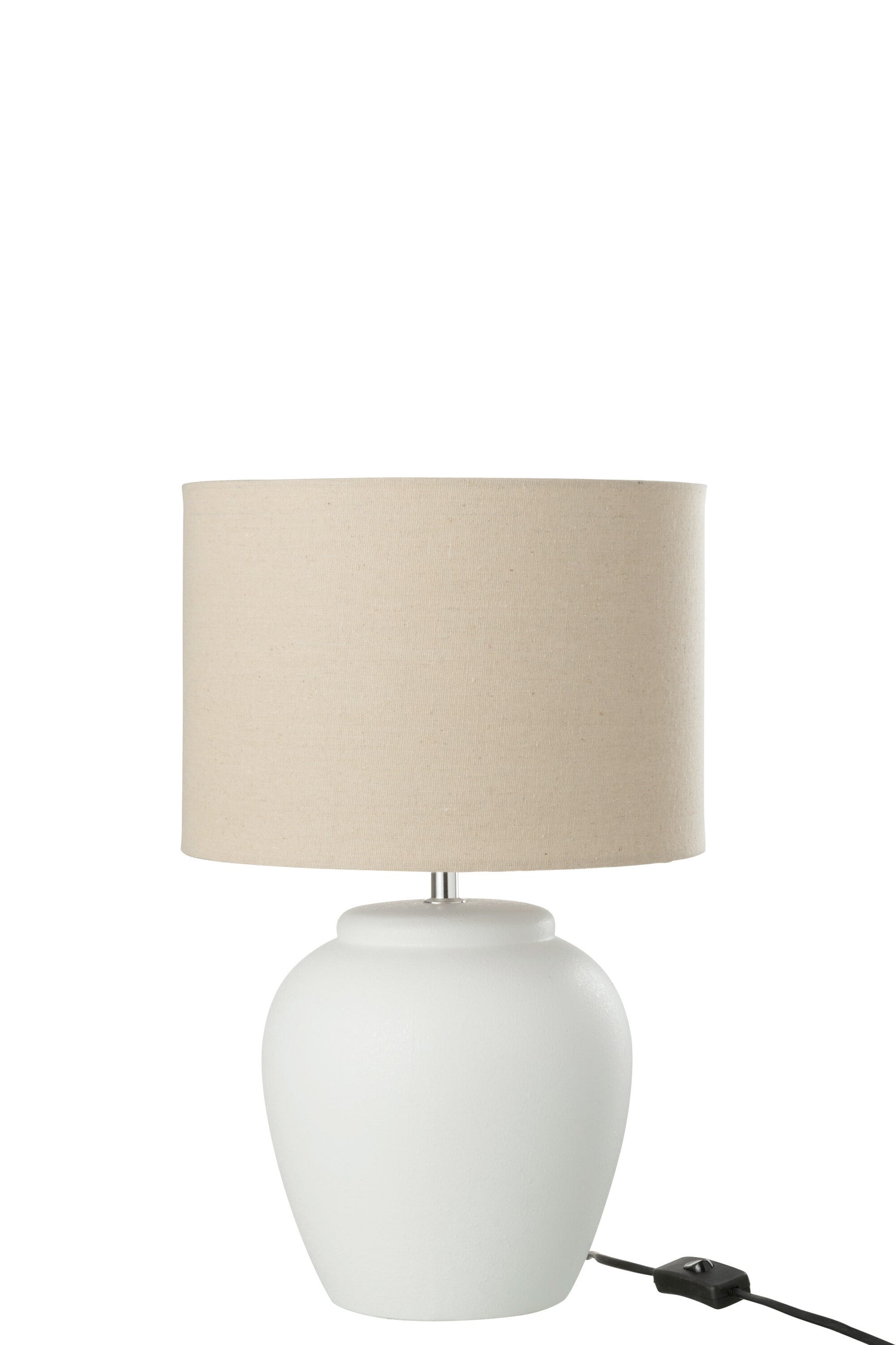 J-Line Lamp Meli + Kap Keramiek Linnen Wit Small