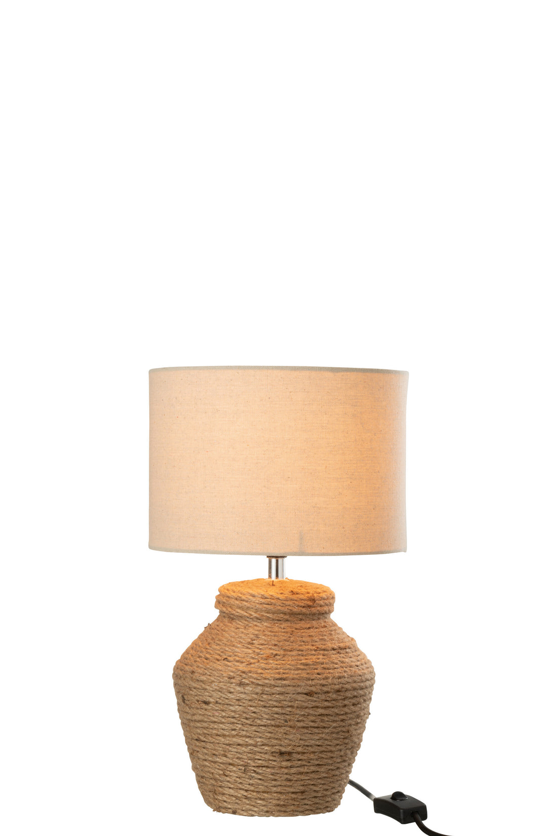 J-Line Lamp Meli + Kap Keramiek Linnen Bruin Small