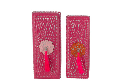 J-Line Set Van 2 Geneste Dozen Kurt Metaal Roze