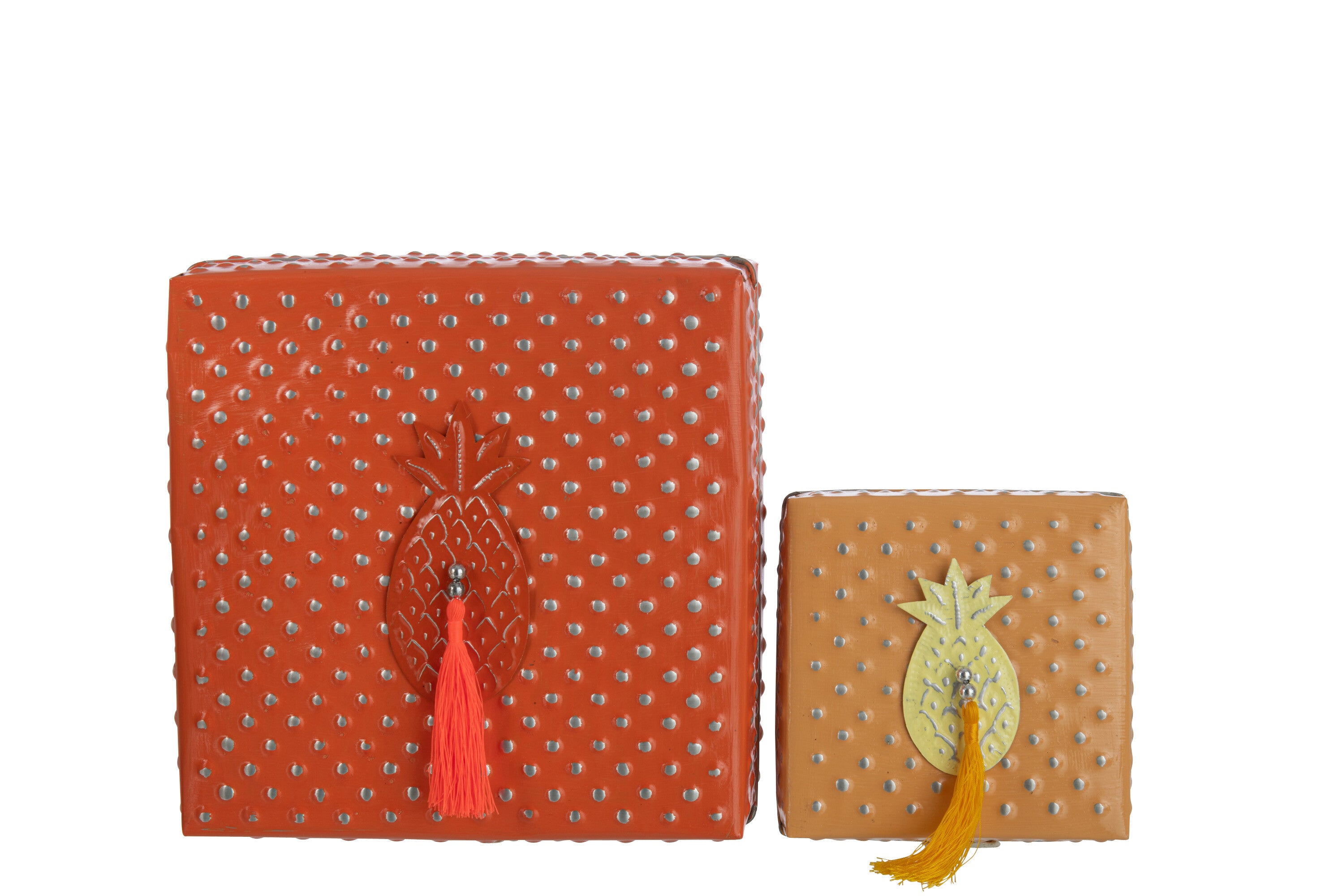 J-Line Set Van 2 Geneste Dozen Kurt Metaal Oranje