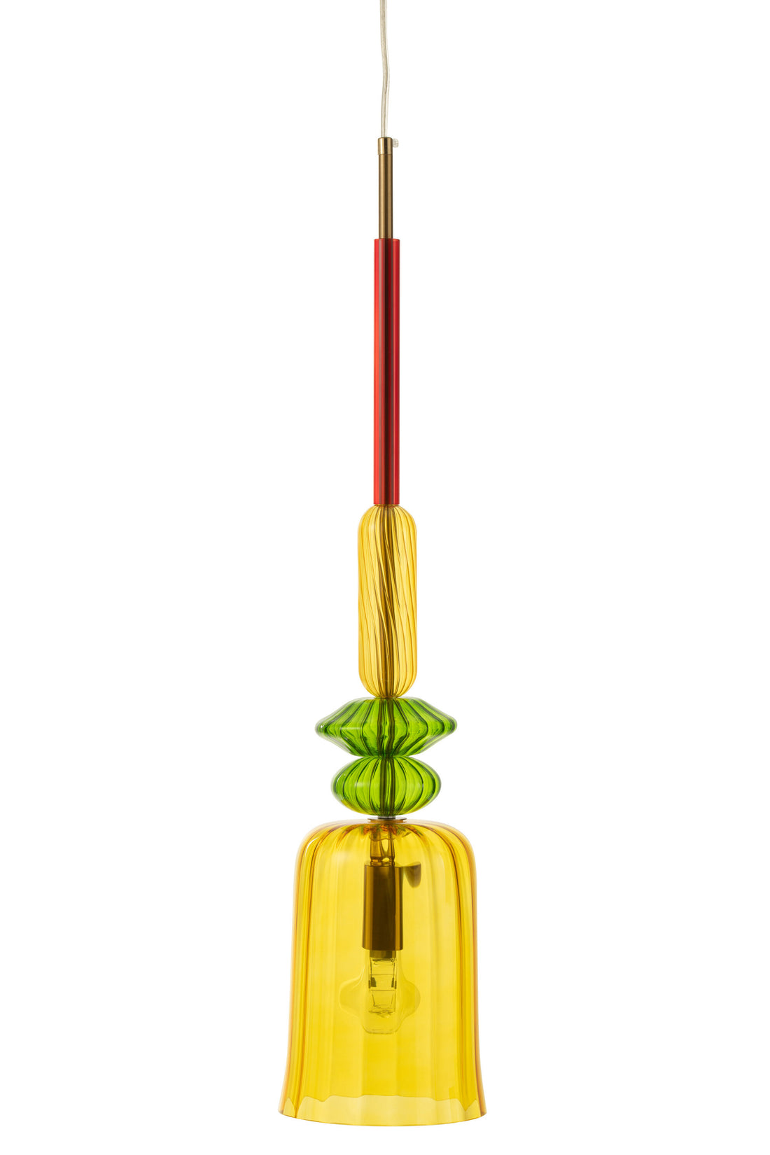 J-Line Plafondlamp Zoe - glas - mix