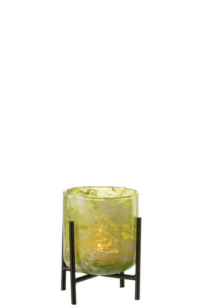 Orkaan Stand Glas/IJzer Marmer Groen Klein