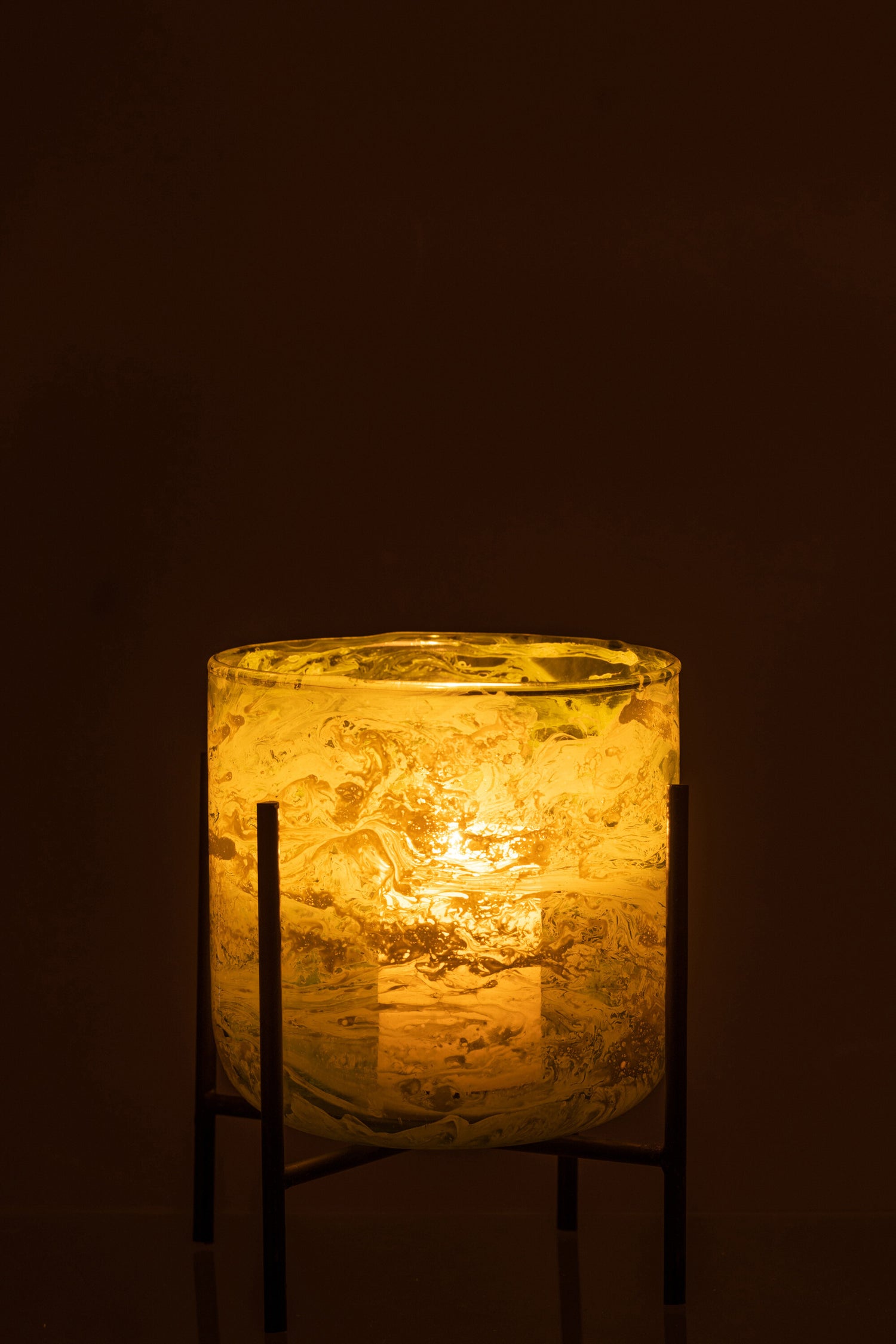 Orkaan Stand Glas/IJzer Marmer Groen Medium