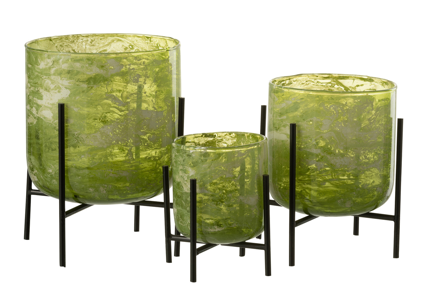 Orkaan Stand Glas/IJzer Marmer Groen Groot