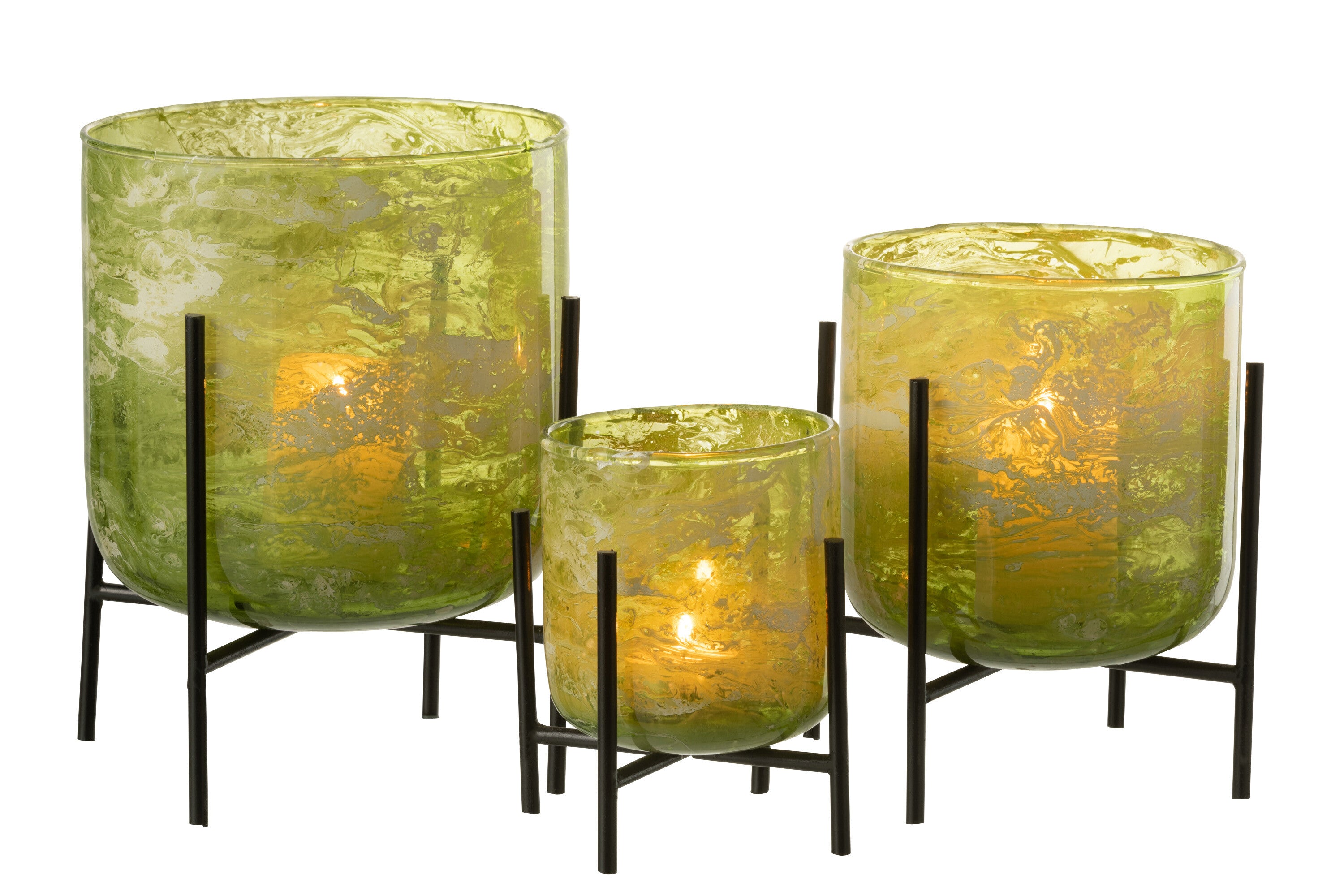 Orkaan Stand Glas/IJzer Marmer Groen Groot