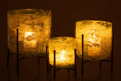 Orkaan Stand Glas/IJzer Marmer Groen Groot