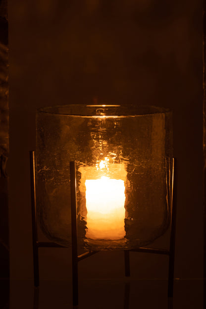 Orkaan Stand Glas/IJzer Transparant Groot