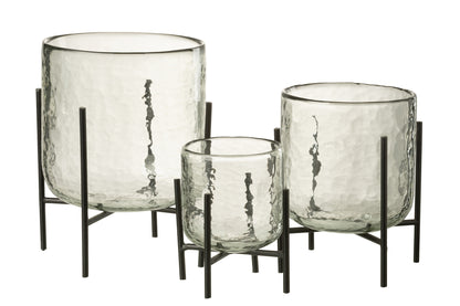 Orkaan Stand Glas/IJzer Transparant Groot