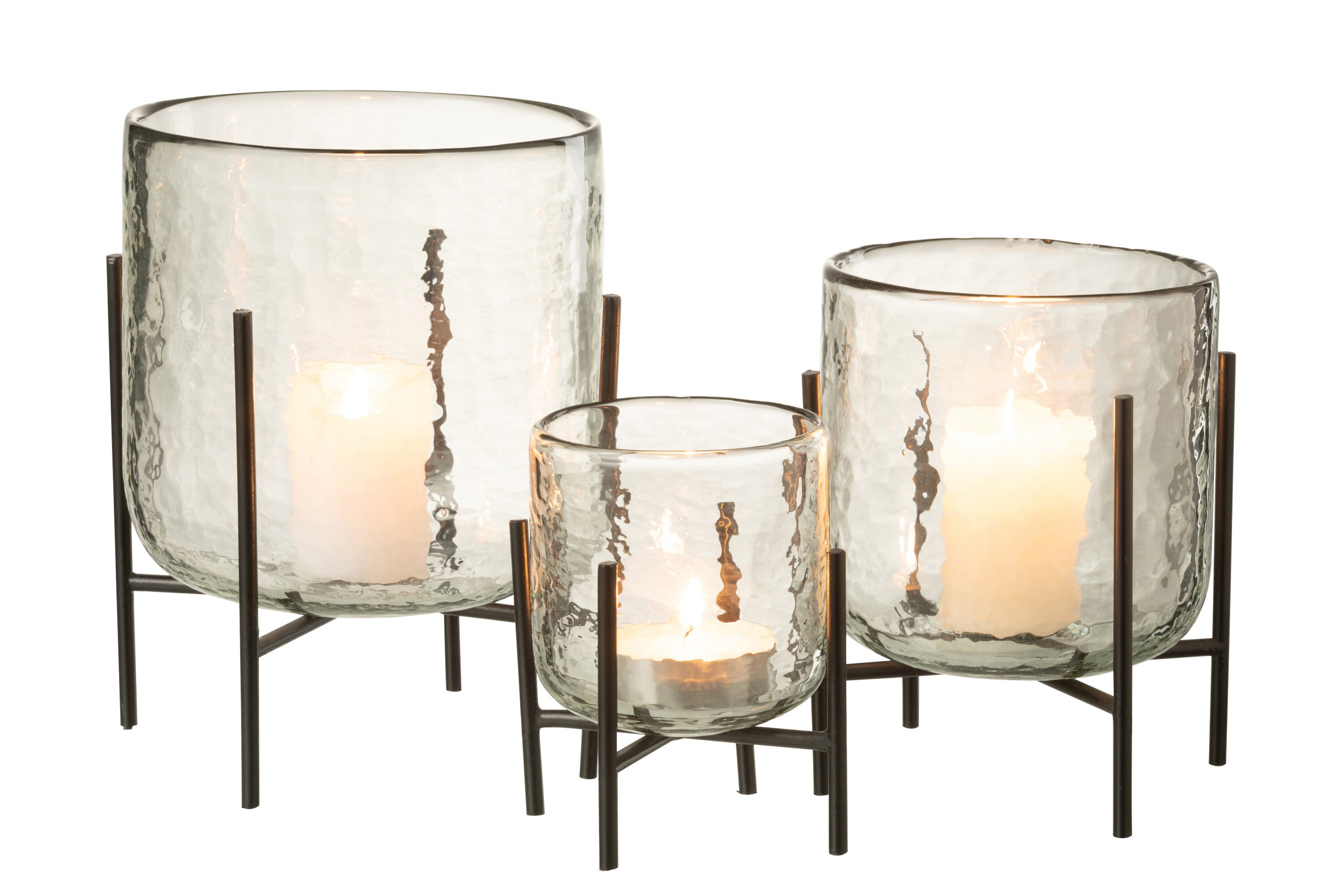 Orkaan Stand Glas/IJzer Transparant Groot