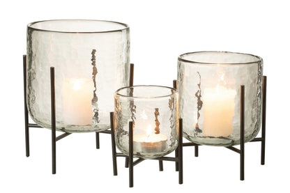 Orkaan Stand Glas/IJzer Transparant Groot