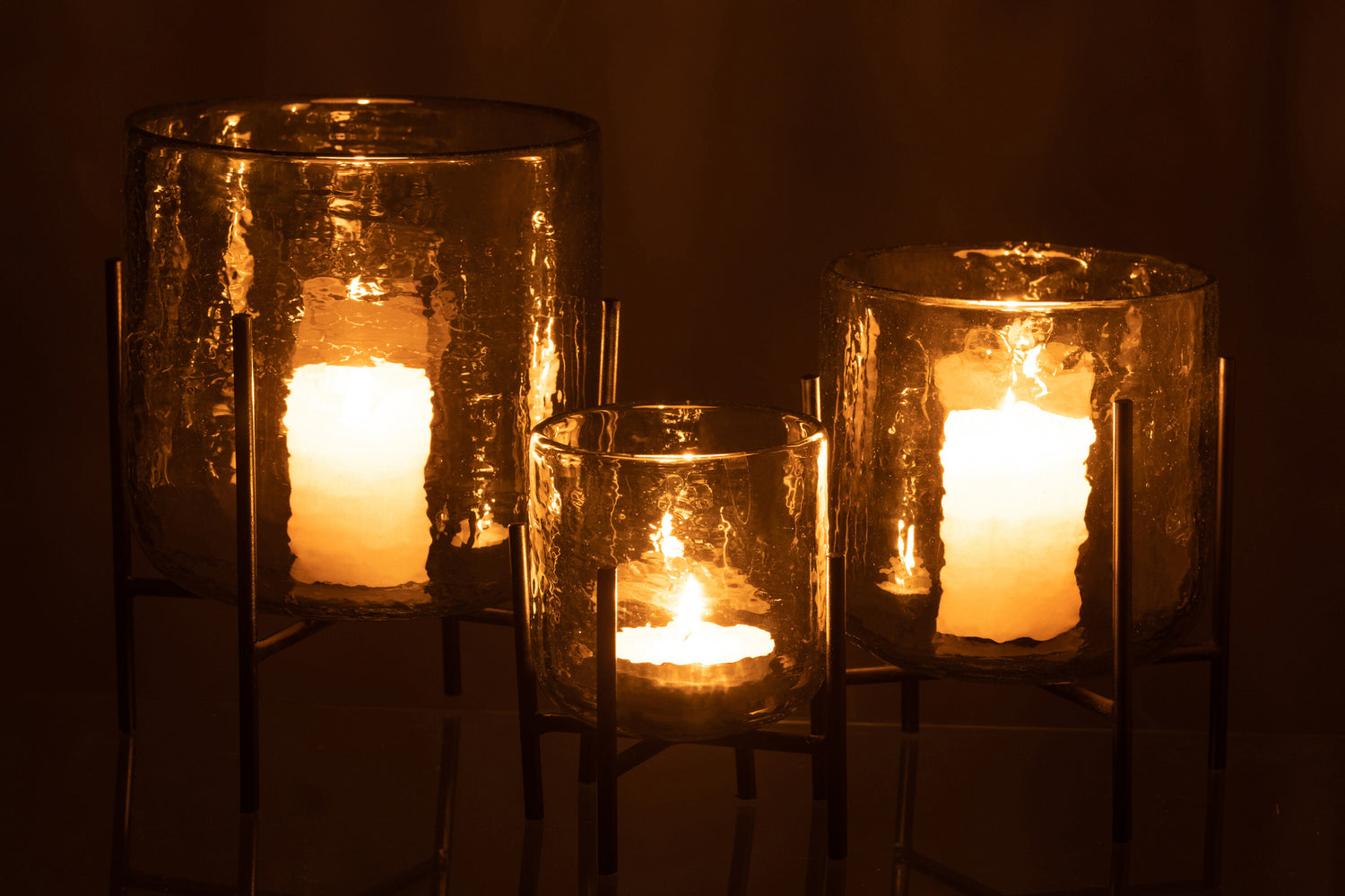 Orkaan Stand Glas/IJzer Transparant Groot